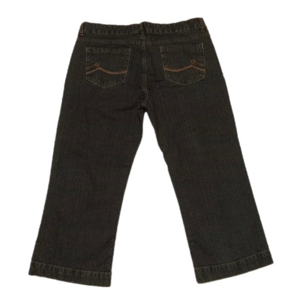 Tex Max Azria Jean 90’s Straight Crop 99% Cotton Mid Rise Dark Black Women 10/33 - Picture 2 of 12